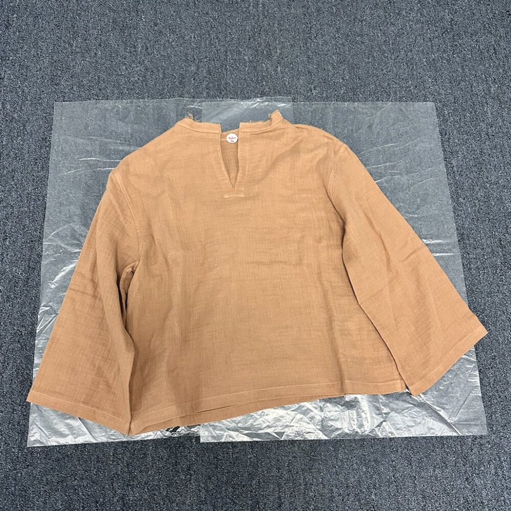 Brand New The Row Elin frayed cotton-gauze top